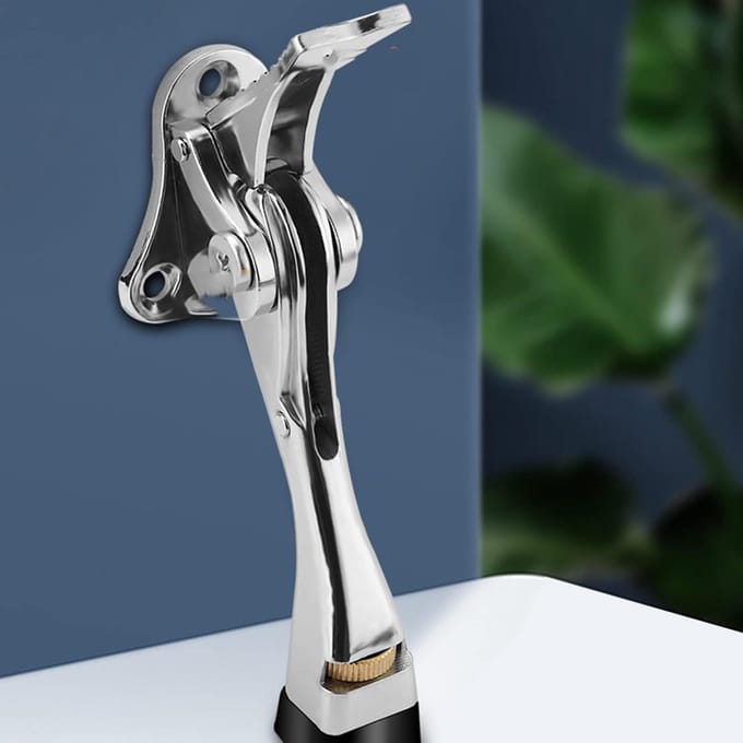 Deurstopper Set - Deurwig Buffer - Vingerbescherming - Voetbediend Ontgrendelen - 15 cm - Zwart