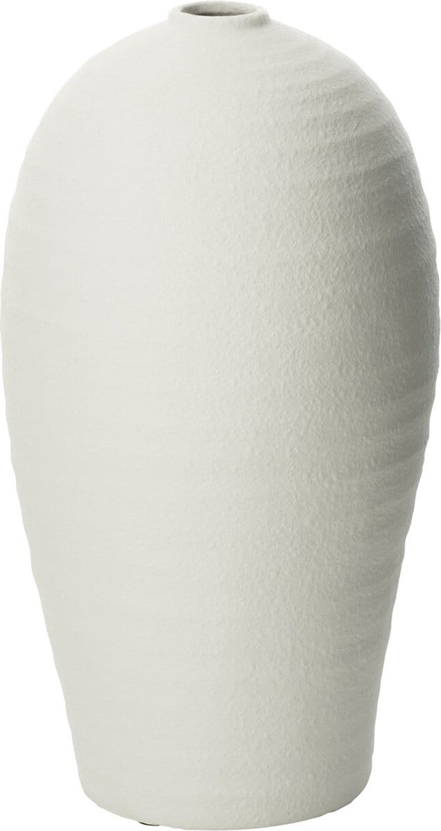 J-Line vaas Creta - keramiek - wit - small - 36.5 cm hoog