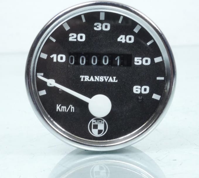 Compteur Transval 60Km/h Ø60mm pour mobylette Puch 50 Neuf