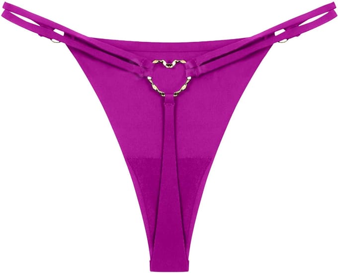 Sexy Paarse String met Gouden Hartje - Ondergoed - Lingerie