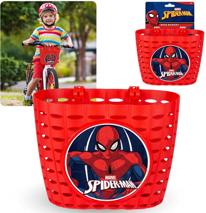 MARVEL Spider-Man Kinderstuurmand, jongensmand voor fiets, step 20x15x16 cm