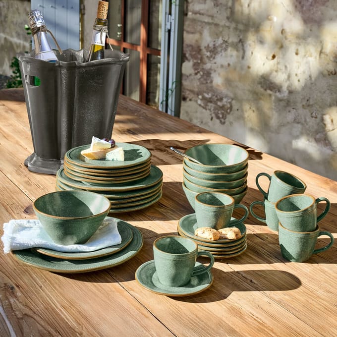 LOBERON Servies set van 30 Norrvik groen