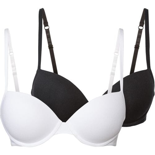 ESMARA 2 dames beugel BH's (Zwart/wit, 75B)