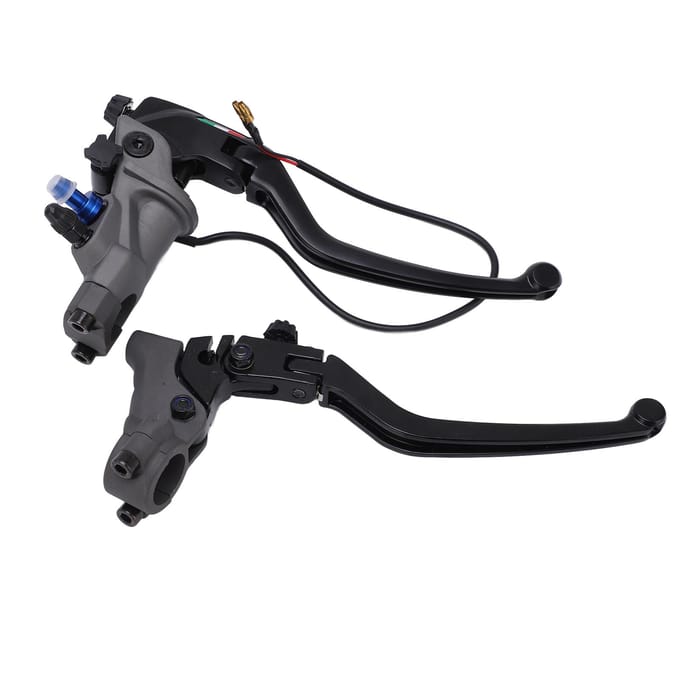 Lot de 2 embrayages de frein hydrauliques pour moto avec maître-cylindre et pompe de réservoir en alliage d'aluminium noir black