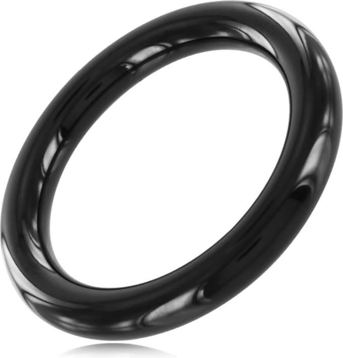 Black Line - Cockring - RVS - Zwart - 8 mm dik - Diameter 40 mm