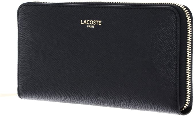 LACOSTE Leren portemonnee Zip Wallet Noir zwart