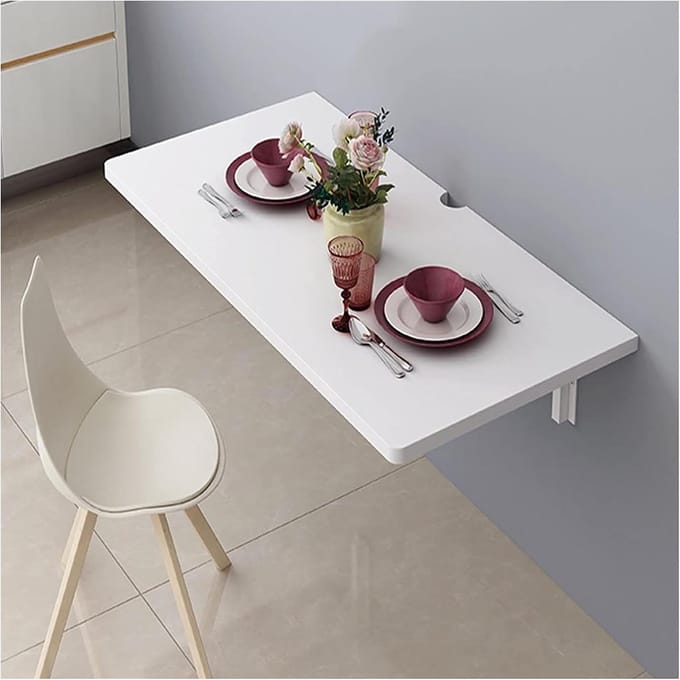 Klaptafel - Wandtafel - Ruimtebesparend - Opklapbaar - 80x40cm - Wit
