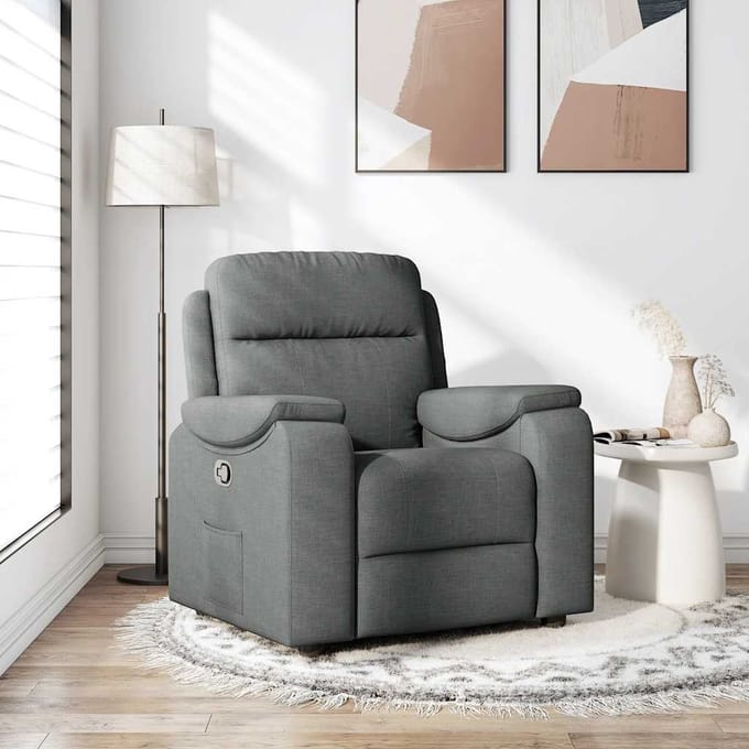 vidaXL - Fauteuil - verstelbaar - stof - donkergrijs
