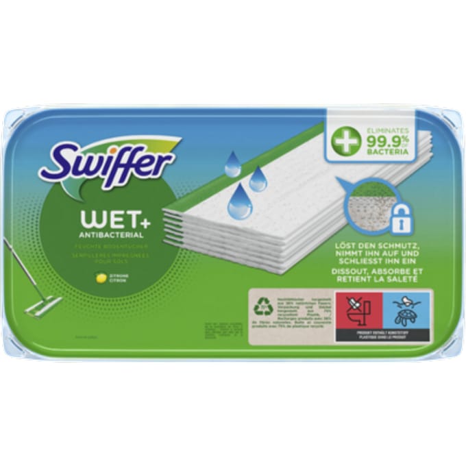 Swiffer Wet+ AntibacteriÃ«le Dweildoeken - 10 stuks