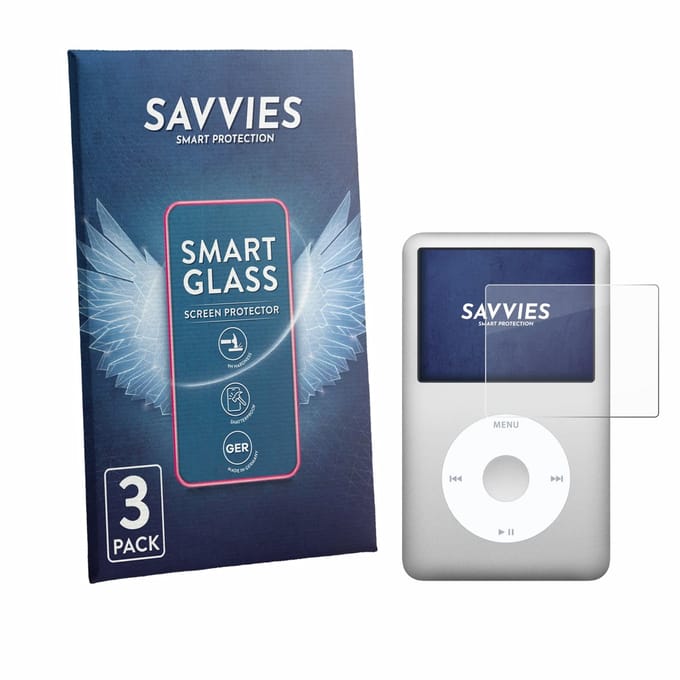 3 Stuks Savvies Screenprotector - geschikt voor iPod classic Gen 5-7 - beschermfolie glas transparant
