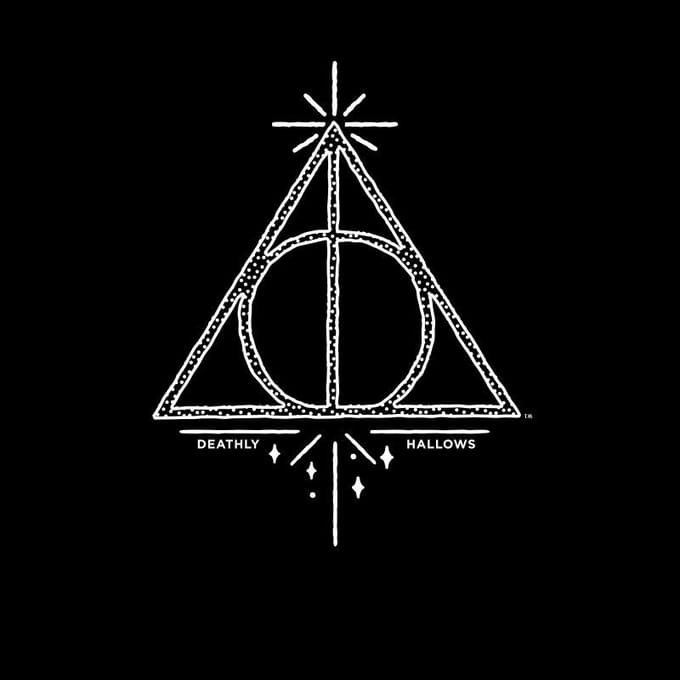Harry Potter Deathly Hallows t-shirt - Zwart - M