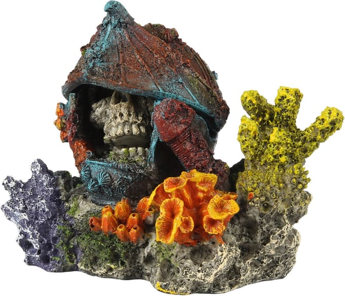 Aqua Della Verdwaalde Schedel - Aquarium - Ornament - 15.5x12x12 cm