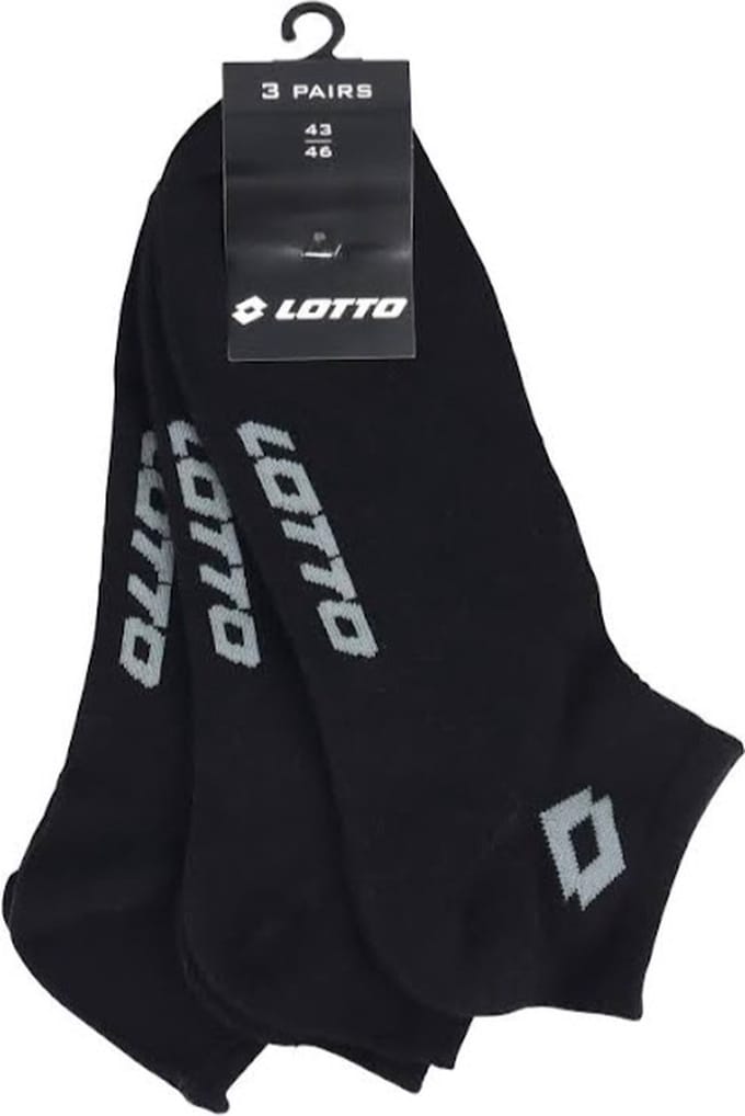 Lotto sneakersokken maat 43-46 Unisex Zwart