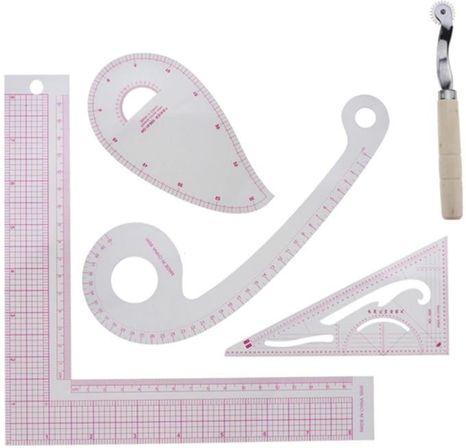 Coupeuse liniaal - linialen set -coupeuseliniaal - Kleermakers linialen Set 5