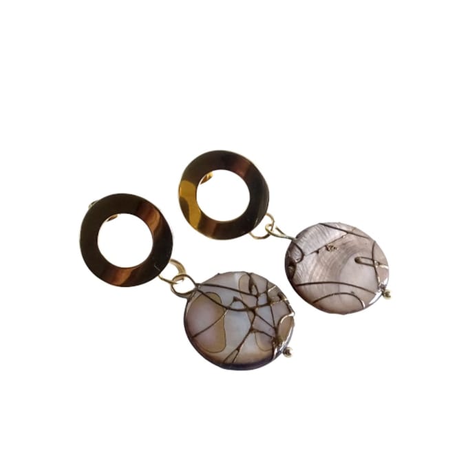 2 Love it Marble - Oorbellen - Lengte 4 cm - Diameter 2 cm