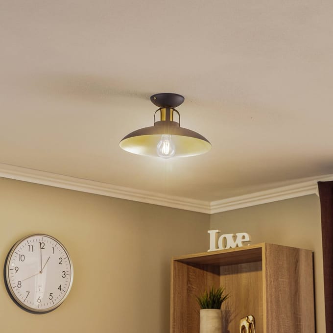 Eko-Light Plafondlamp Felix, blauw/goud