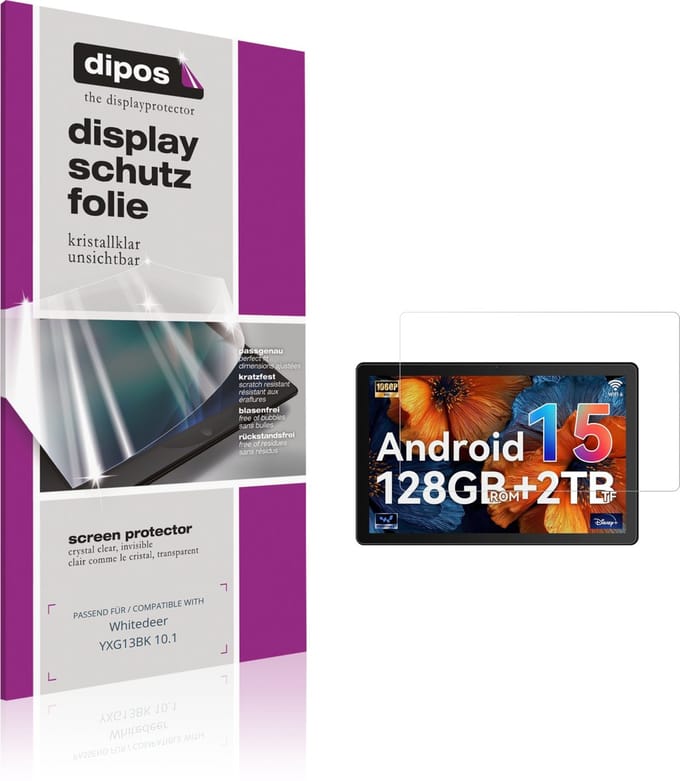 dipos – 2x Beschermfolie geschikt voor Whitedeer YXG13BK 10.1 | Krasbestendige & heldere Screenprotector Ultra-Thin