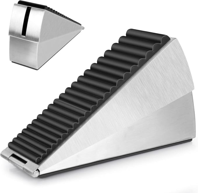 Deurstopper - Deurwig - Zware Deuren - Verstelbare Hoogte - 3 Inch Hoog - Zilver