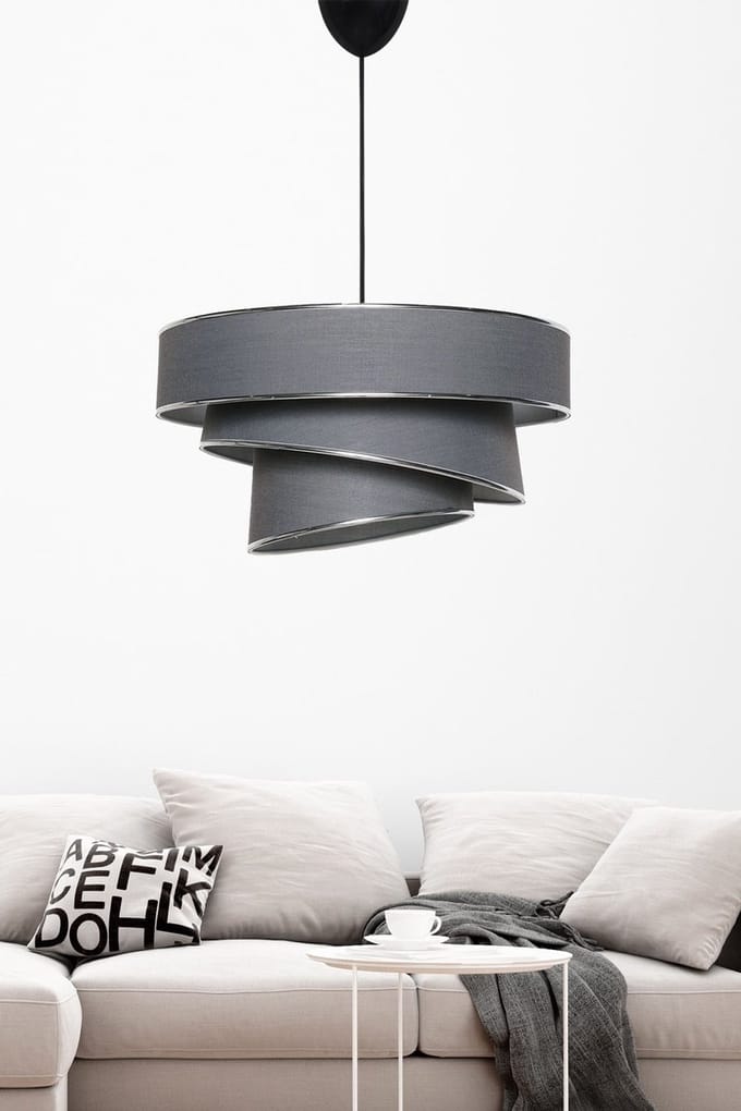 Asir - Kroonluchter - Antraciet en Zilver - 72 cm Hoog