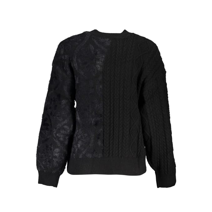 Desigual Zwarte Katoenen Damestrui met Col