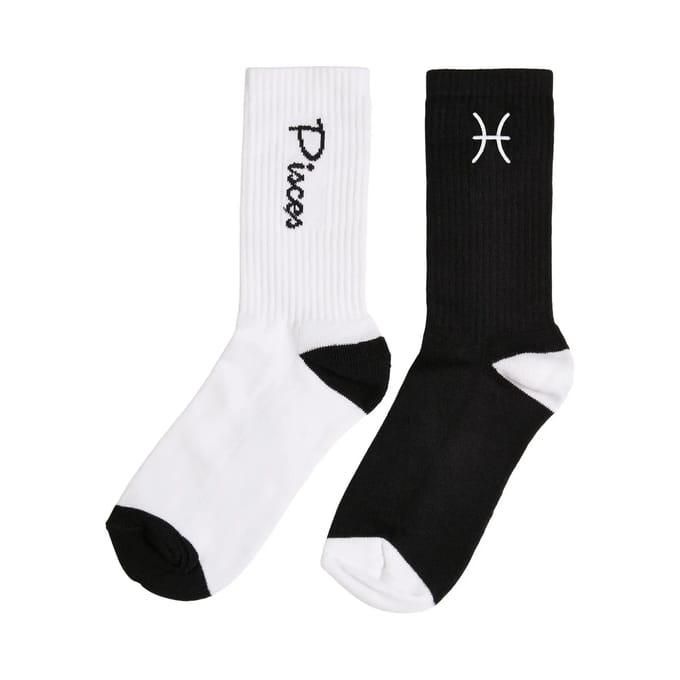 Mister Tee - Pisces Zodiac 2-Pack Sokken - 35/38 - Zwart/Wit