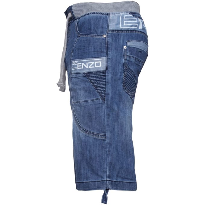 Heren Elastische Denim Shorts| Enzo Designer Menswear