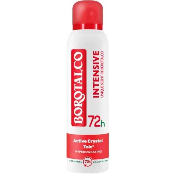 Borotalco - Deodorant Spray - Intensive - Active Crystal Talc - 0% Alcohol - 150 ml