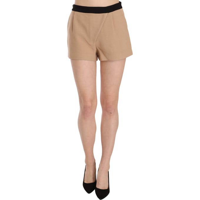 Costume National Shorts Beige Katoen Midden Taille Mini Short