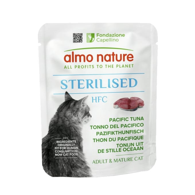 6x 50g Almo Nature HFC Sterilised Pacific Tonijn natvoer voor katten