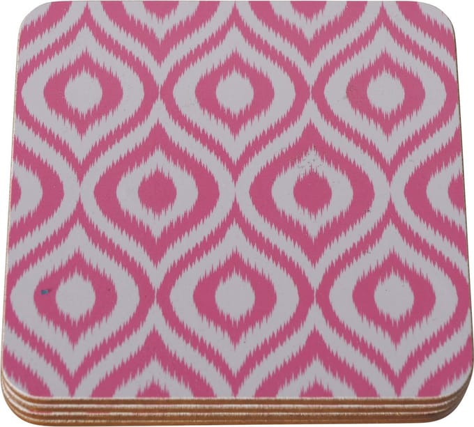 Set van 4 onderzetters mdf roze