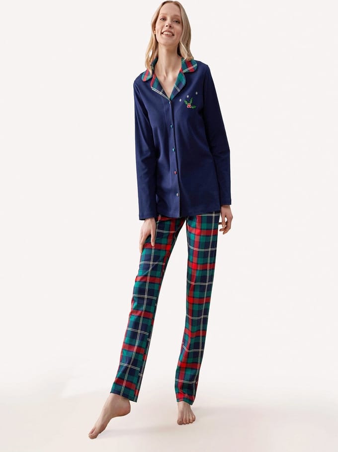 Feyza - Pyjama Set Voor Dames, Lange Mouwen - S