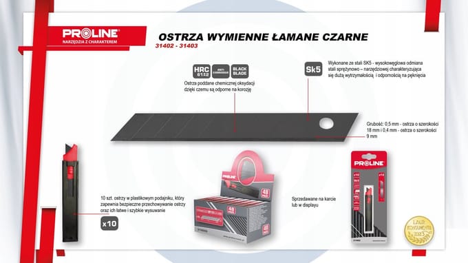 Profix Proline - Verwisselbare Blades - SK5 Staal - 18mm - Zwart