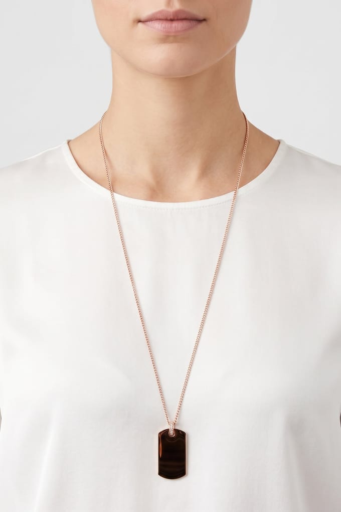 PURELEI Plate Charm Kette Rosegold Größe: OS | Halsketten Outlet | Damen | Rosa
