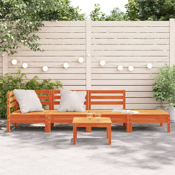 vidaXL - Garden - Lounge - Set - 4-zits - Wasbruin - Solid - pine - wood