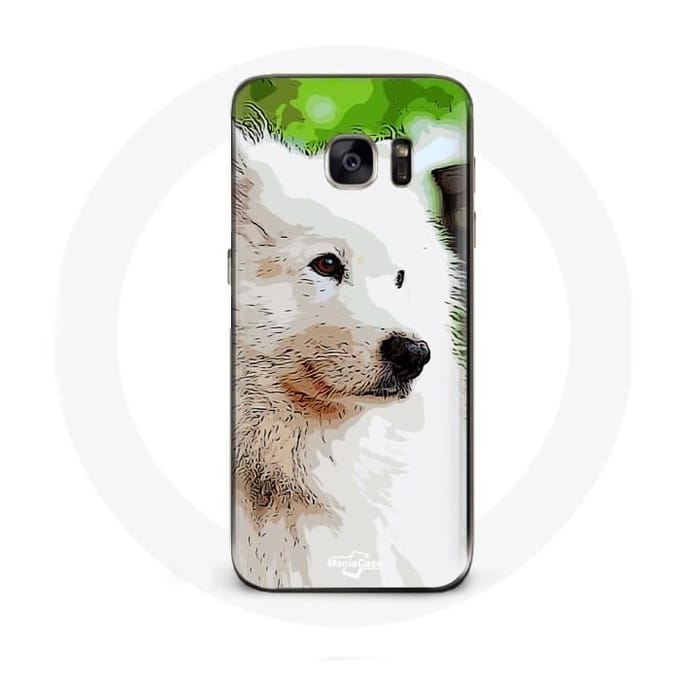 Coque - Samsung - Galaxy S7 - Souple - Chien Samoyède - Blanc blanc