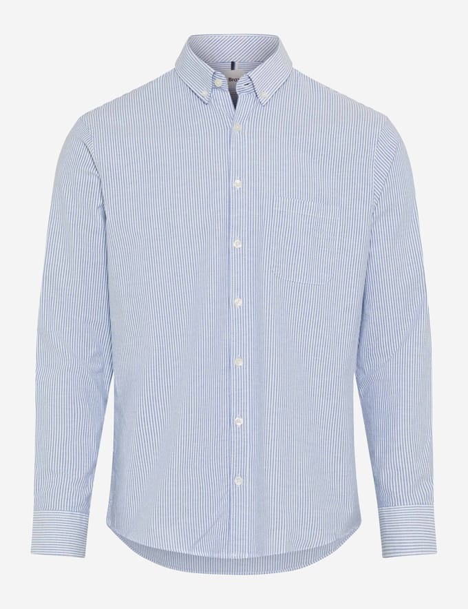 Brax Heren Overhemd  Style DANIEL steel blue, blauw, maat M