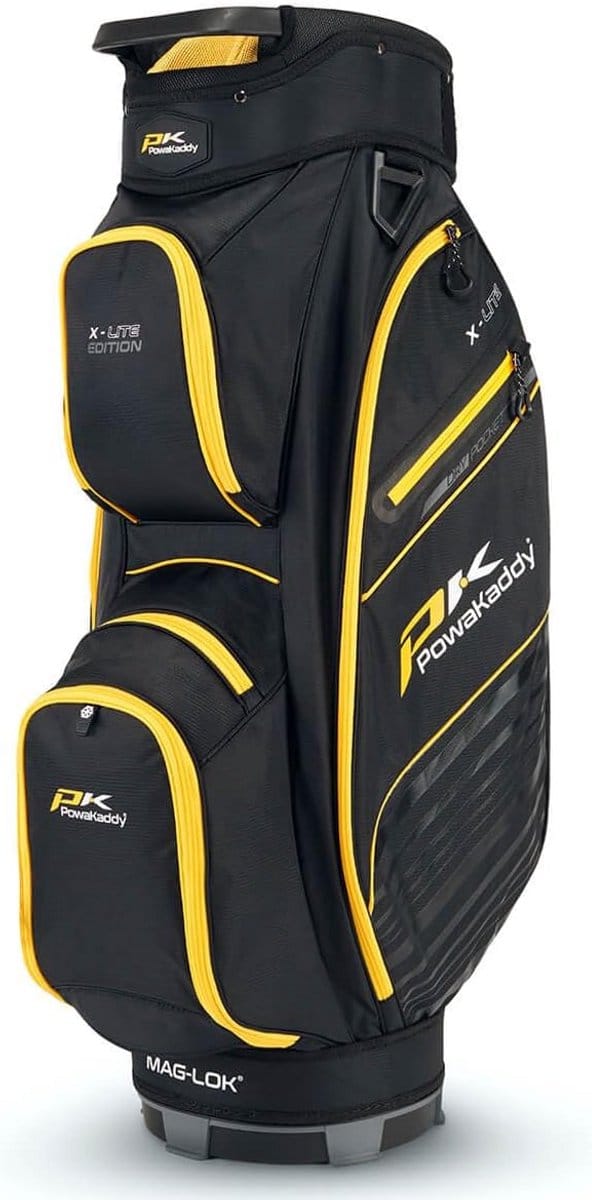 POWAKADDY X LITE GOLF CART TAS - ZWART/GEEL