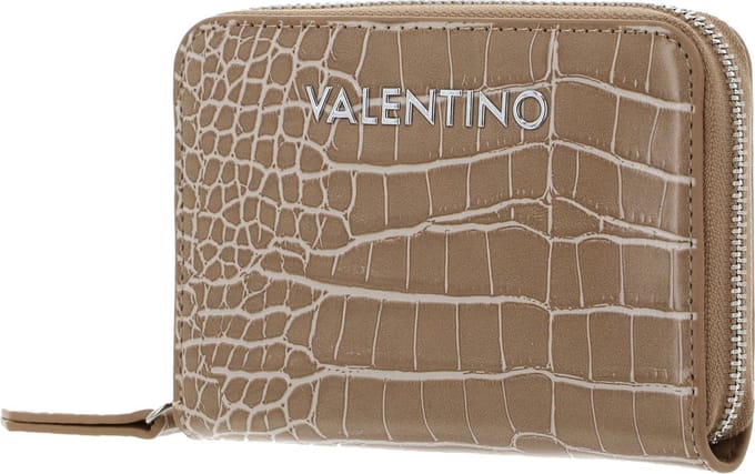 VALENTINO Portemonnee Conscious Re Zip Around Croco Wallet Beige