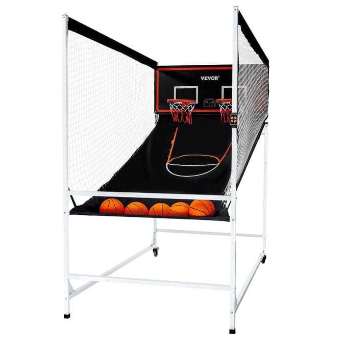 Binnen Double Shot Basketbal Arcade Spel IJzeren Kooi 2 Spelers 5 Ballen