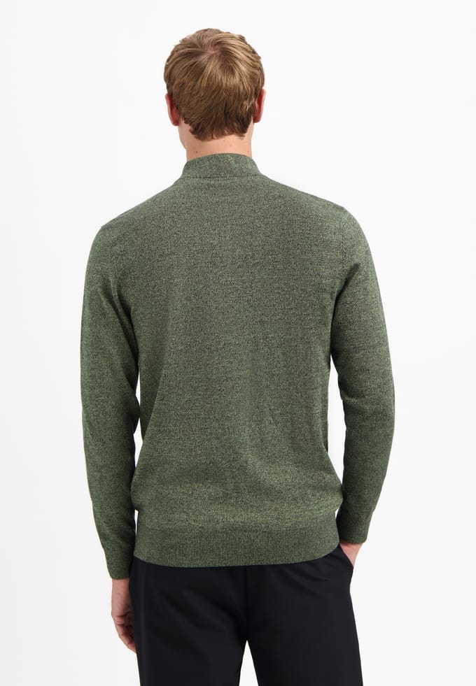 No Excess Pullover Half Zip 2 Coloured Melange Light Moss Maat: XXL | Sweaters Outlet | Heren | Groen