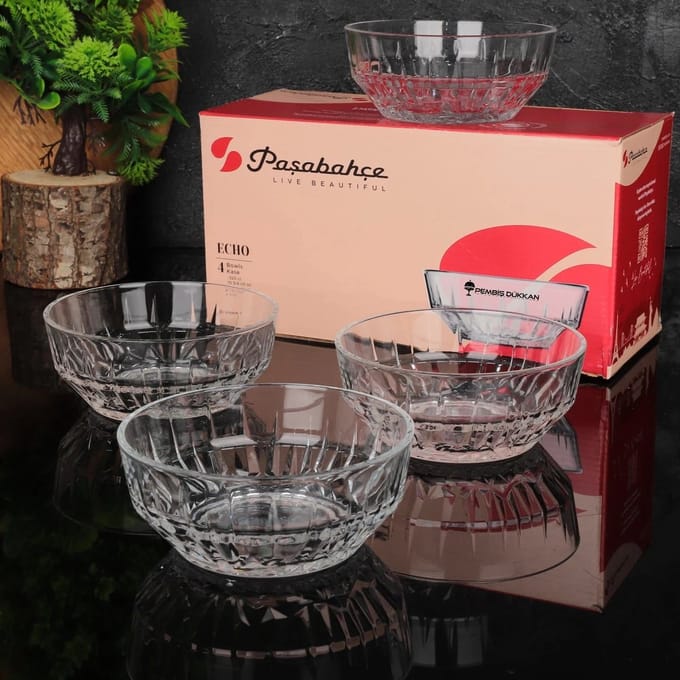 Pasabahce Echo 530144 - Glazen Kommen - Set van 6 - 320 ml