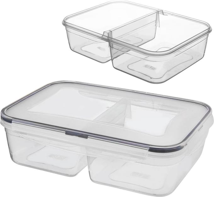 Voedselcontainer met Deksel en Pakking Split 2 l - Vershoudbakjes - Vershouddoos - Bakjes - Diepvriesbakjes - Vershouden