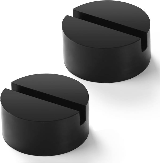 Universele Auto Heffer Rubber Pad 75mm - 2 Stuks Met Groeven