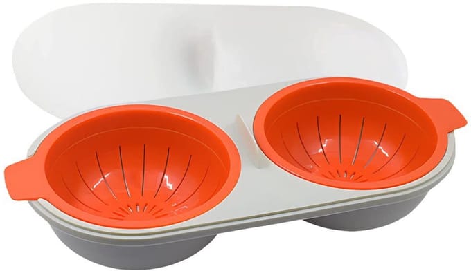 Gepocheerd ei in de magnetron Magnetronkoker/Maker in een minuut Gezond koken