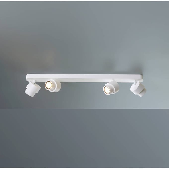 Escale LED spot BRUSH, wit, 70 cm, 4-lamps, metaal, dimbaar, 2.700 K