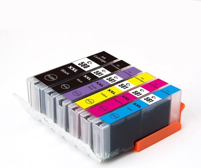 Inktcartridges geschikt voor Canon PGI-580/CLI-581XL+Fotoblauw|Multipack