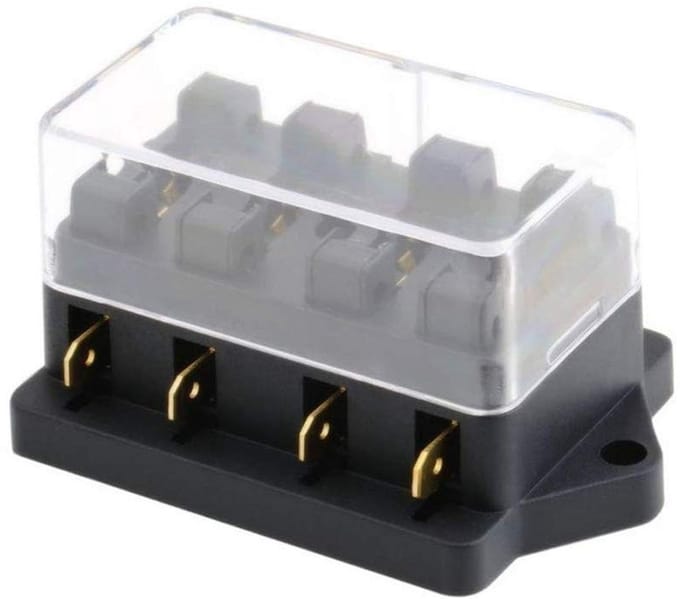 Allecto - 4-Weg Fuse Box - Waterdichte Auto Fusehouder - Geschikt