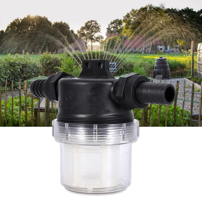 Filtre à mailles en ligne transparent pour pompe à eau, irrigation à haut débit white