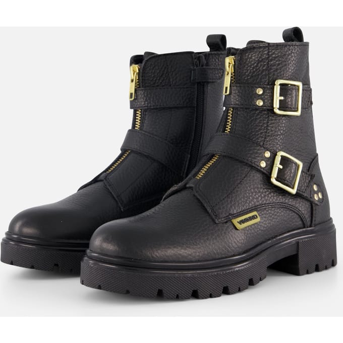 Vingino Vingino Biker boots zwart Leer