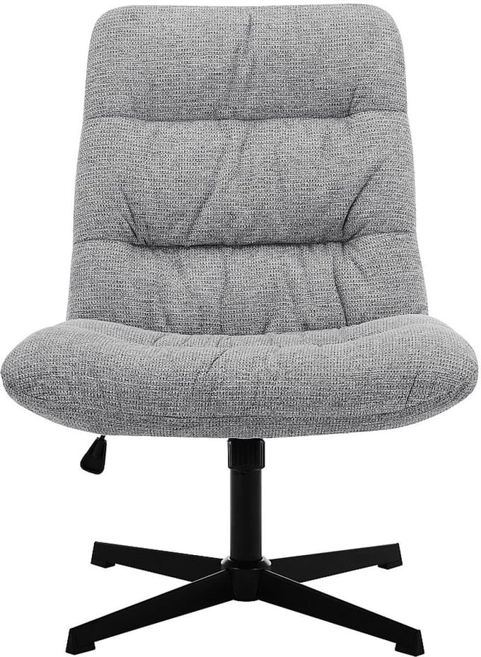 Vente-unique Draaifauteuil van grijze gechineerde stof SELENDO